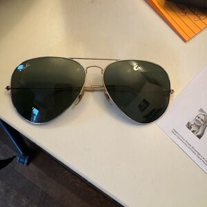 Green Gold Ray Ban Aviators, larger size.